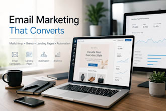create mailchimp, brevo or sendinblue email template and landing page