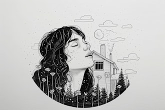 draw minimalist line art illustration