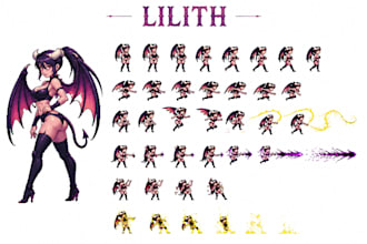 do pixel art character design game art pixel art sprite sheet pixel animation