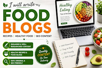 write engaging food blog posts and social media content for your brand