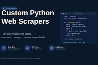 build a custom python web scraper for any website