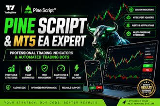 create pinescript indicator strategy and mt5 expert advisor