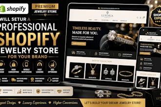 setup a professional shopify website for your jewelry brand