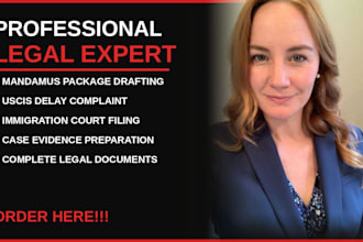prepare a complete mandamus draft package for uscis delay cases