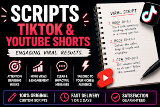 tiktok scripts youtube scripts and product copywriting