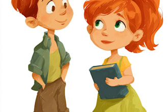 illustrate cute children  illustrations in cartoon style