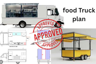 create your food truck or vehincle drawing for the city permit
