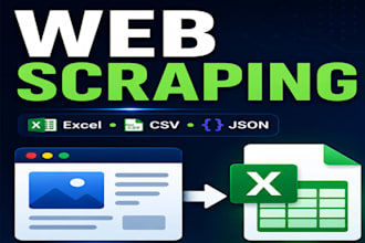 scrape website data into excel, CSV, or json