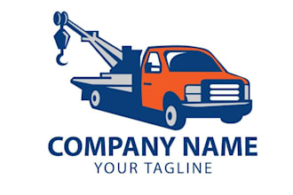 create modern logistics, towing and trucking company logo