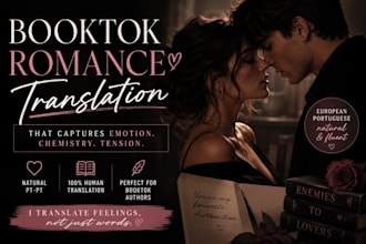 translate your booktok romance into portuguese