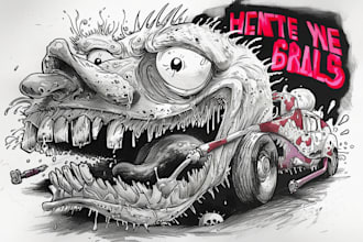 do monsters in ed roth, rat fink, kustom kulture style