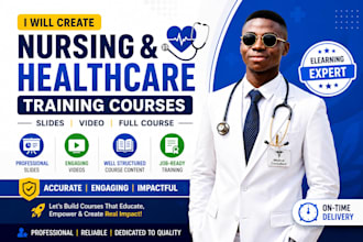 develop engaging medical course, training modules, slides, explainer videos