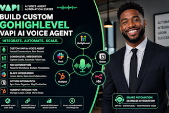 build custom gohighlevel vapi ai voice agent integrate slack notion hubspot n8n