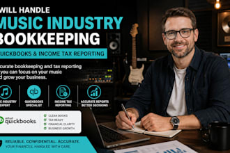 handle music industry bookkeeping, quickbooks and income tax reporting