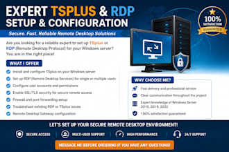 setup and configure tsplus rdp remote desktop server for your business