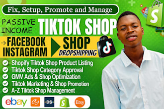 setup tiktok shop or shopify dropshipping, setup facebook and tik tok shop