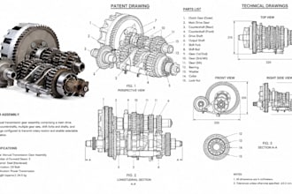draft technical and patent ready drawings for investors and startups