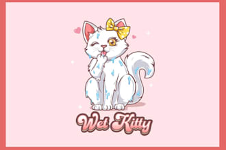 create a cute kawaii cartoon mascot logo