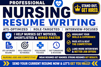 write healthcare nursing resume for travel, registered, midwife, caregiver, icu