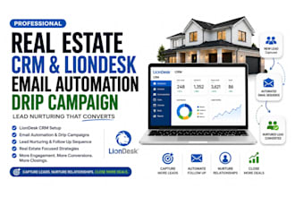 setup real estate CRM, liondesk email automation drip campaign lead nurturing