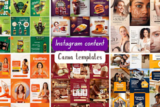 do instagram feed posts, carousel posts, reels, and canva templates design