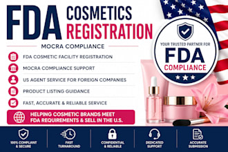 fda cosmetics registration and provide US agent service