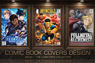 design comic book cover, comic illustration, cover art, book cover design