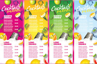 design modern bar menu, drinks menu, cafe menu and restaurant menu flyer