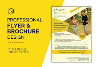 design professional flyer, bifold and trifold brochure
