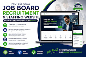 design job board recruitment staffing job listing website and leads generation