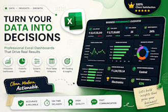 create advanced excel dashboard with data visualization and insights