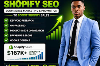 do complete shopify website seo to increase organic sales and traffic