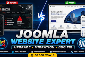 do joomla website, upgrade, joomla migration, redesign and joomla bug fix