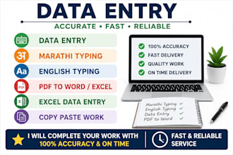 do data entry and marathi english typing
