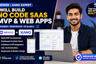 build a no code saas mvp web app using weweb and xano