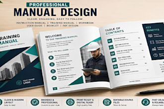 design instruction manual, training manual, workbook, booklet and PDF