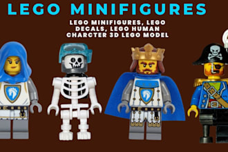 3d custom lego model 3d lego minifigure decals part list and instructions