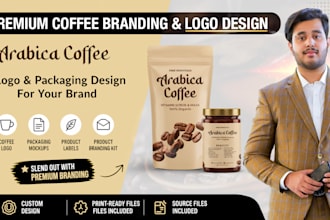 design a coffee logo for your restaurant or food brand