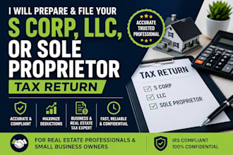 prepare and file your s corp, llc, or sole proprietor tax return