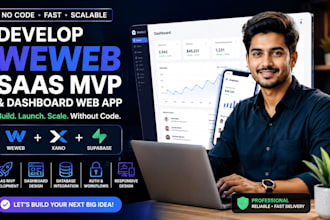 develop a weweb saas mvp and dashboard web app