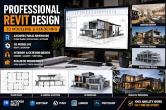 create revit architectural drawings,3d models and rendering