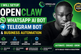 setup openclaw whatsapp ai bot, telegram bot and business automation