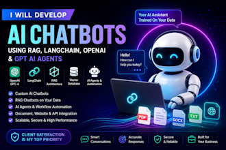build ai chatbot with rag, langchain, openai and gpt agents