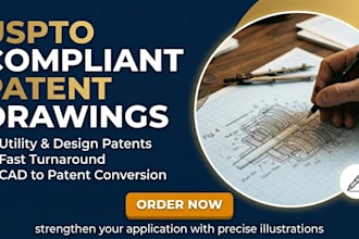 create uspto compliant patent drawings and technical patent illustration