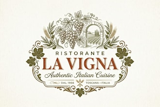 design an elegant and authentic italian restaurant logo for your brand