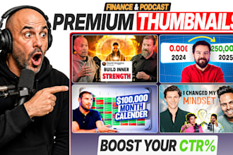 design a youtube thumbnail for finance and podcast channels that boosts CTR