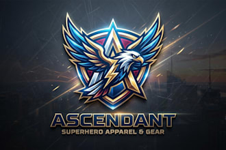 design a powerful and dynamic superhero logo for your brand
