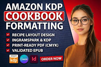 do cookbook formatting in adobe indesign or canva for KDP and ingramspark