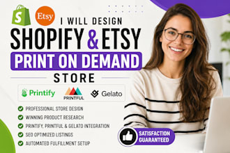 setup shopify etsy print on demand with printify printiful gelato pod