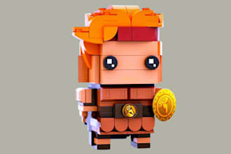 create lego brickheadz moc custom character brick instruction and 3d lego model
